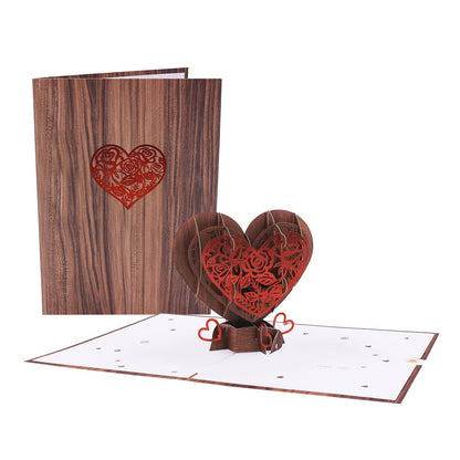 Romantic Wood Love Pop Up Card