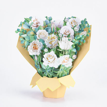 White Rose Life Sized Flower Bouquet