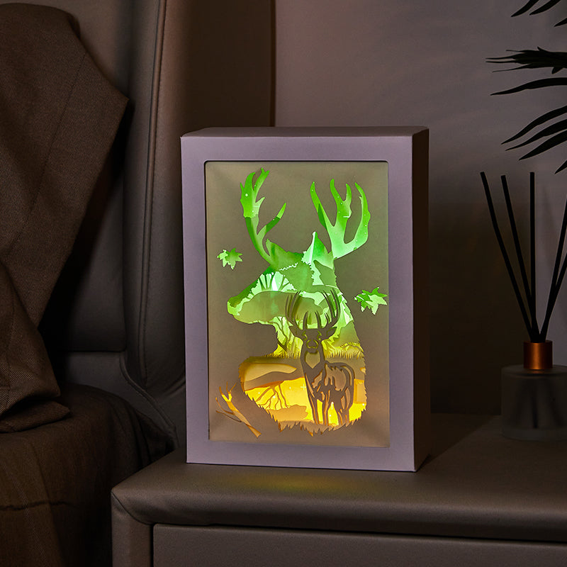 Forest 3D Paper Cut Light Box