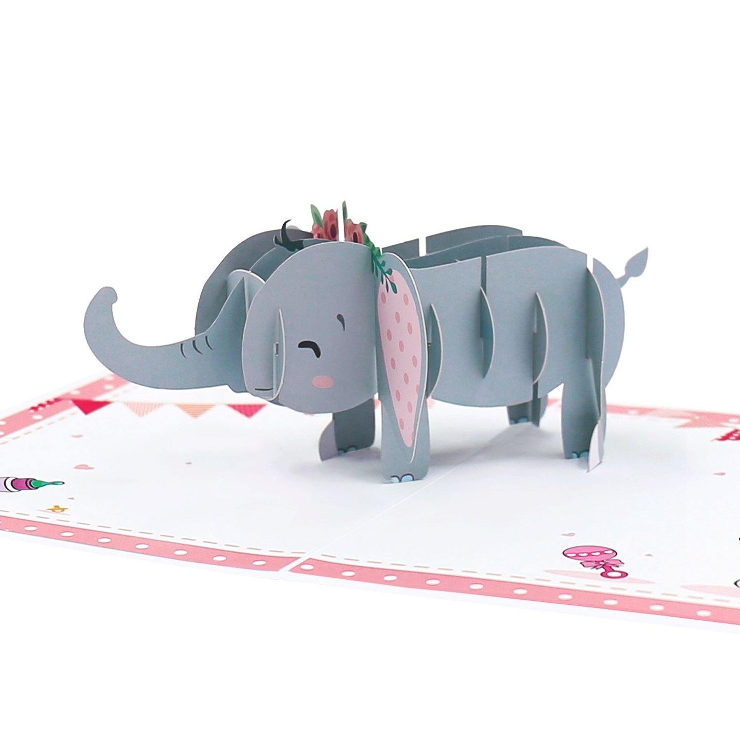 Pink Elephant Pop-Up Card