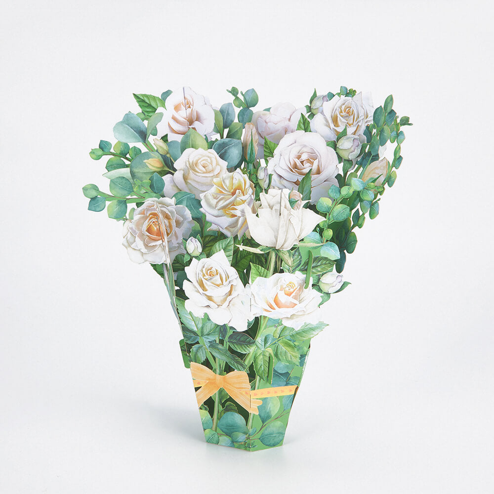 White Rose Life Sized Flower Bouquet