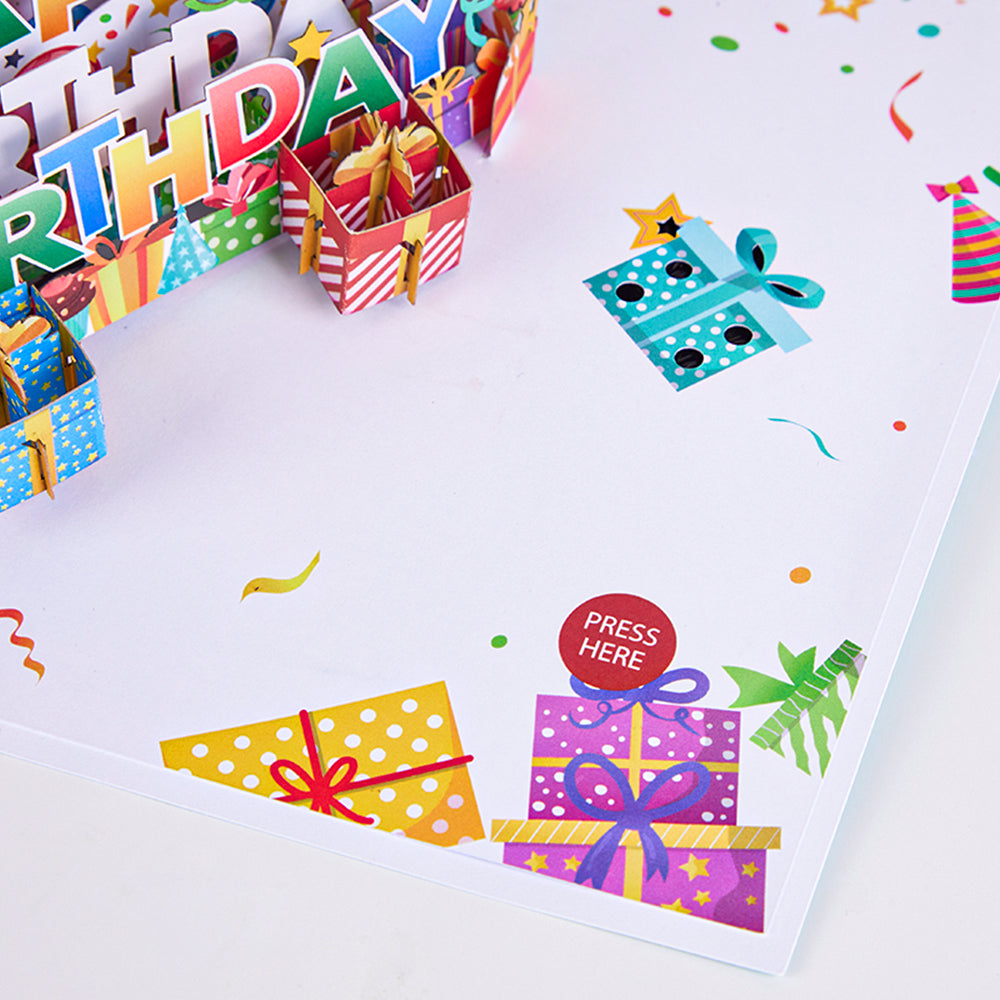 Happy Birthday Lights & Music Pop-Up Card