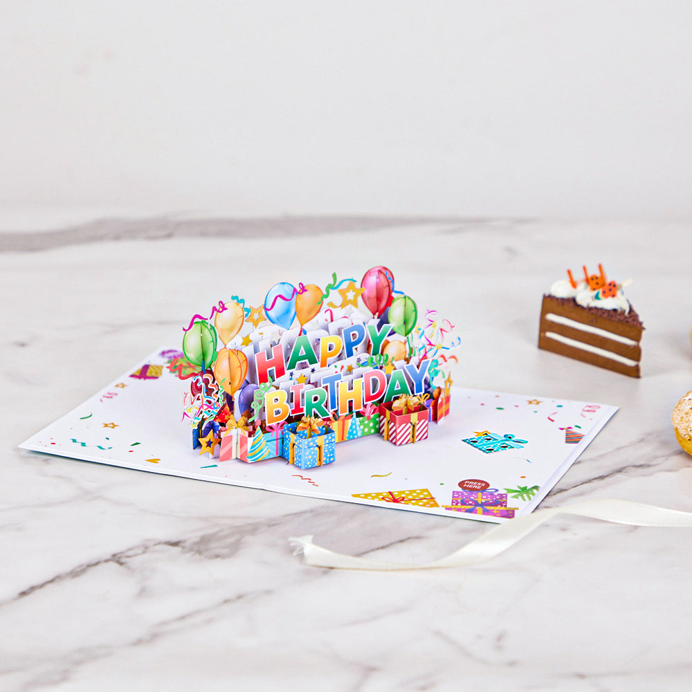 Happy Birthday Lights & Music Pop-Up Card