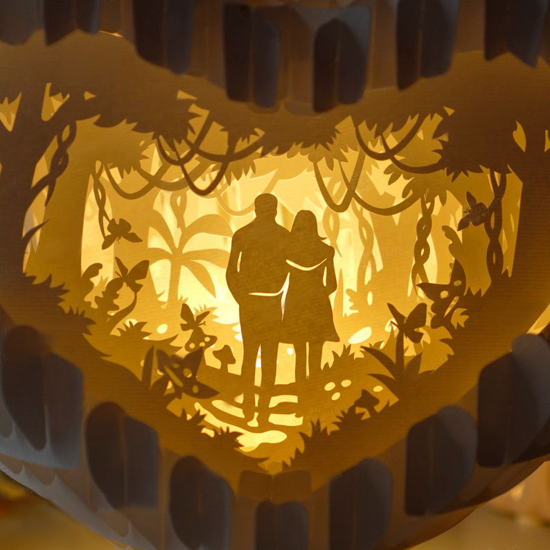 Couple Walking Forest Pop-Up Light