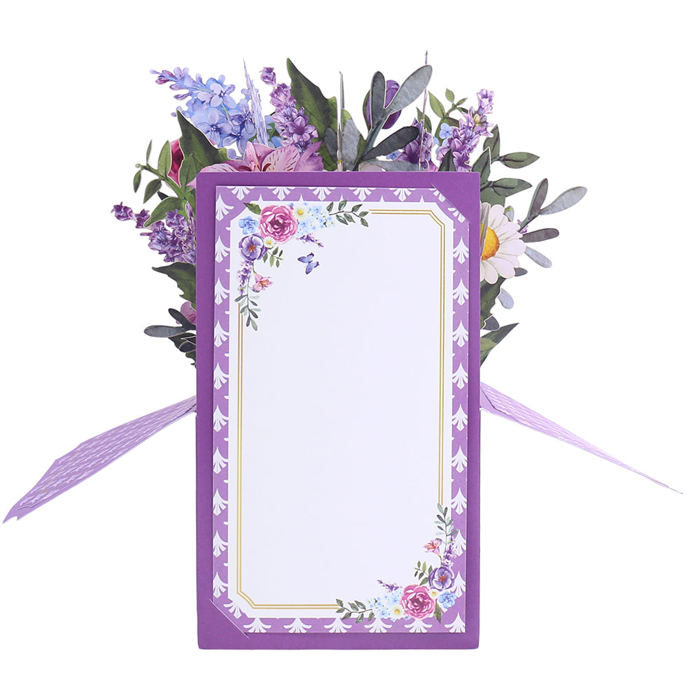 Mom's Purple Floral Pop-Up Box Card