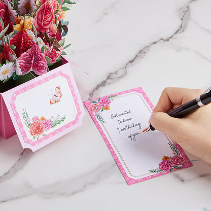 Pink Flowers Pop-Up Box Card