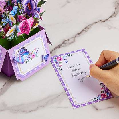 Purple Flowers Pop-Up Box Card