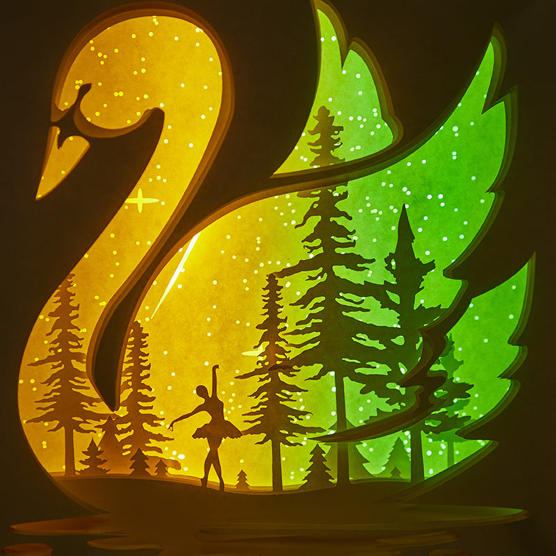     Swan3DPaperCutLightBox7