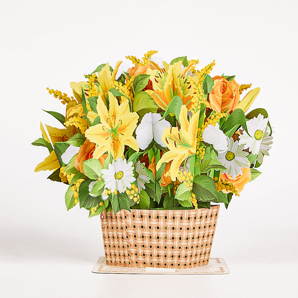 Yellow & White Delight Flower Basket