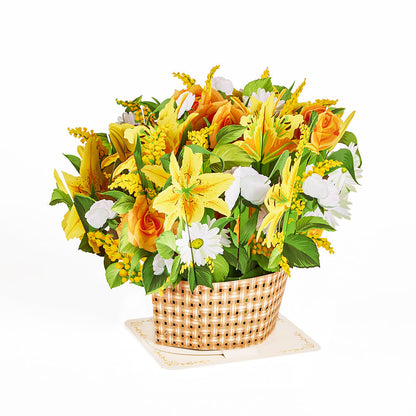 Yellow & White Delight Flower Basket