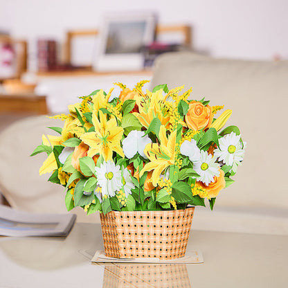 Yellow & White Delight Flower Basket