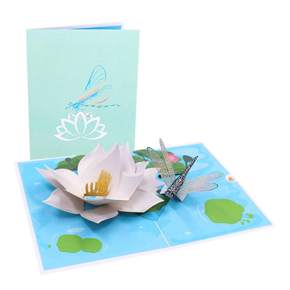 Lotus and Dragonfly Pop Up Card