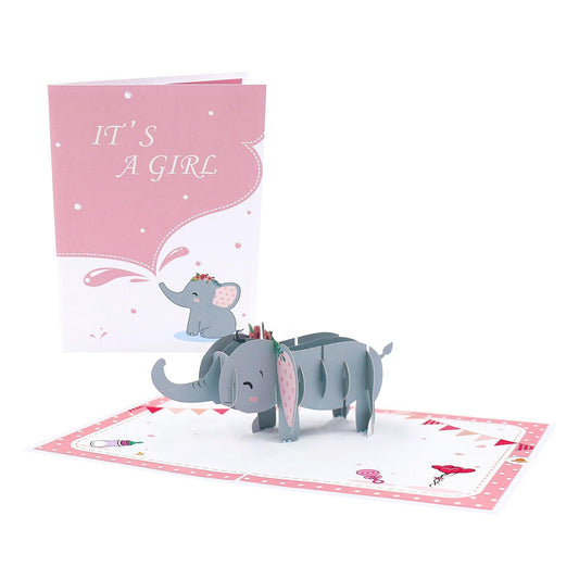 Pink Elephant Pop-Up Card