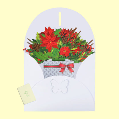 Poinsettia Holiday Pop-Up Flower Bouquet