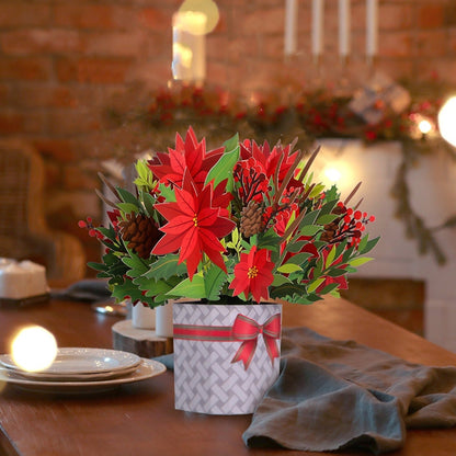 Poinsettia Holiday Pop-Up Flower Bouquet