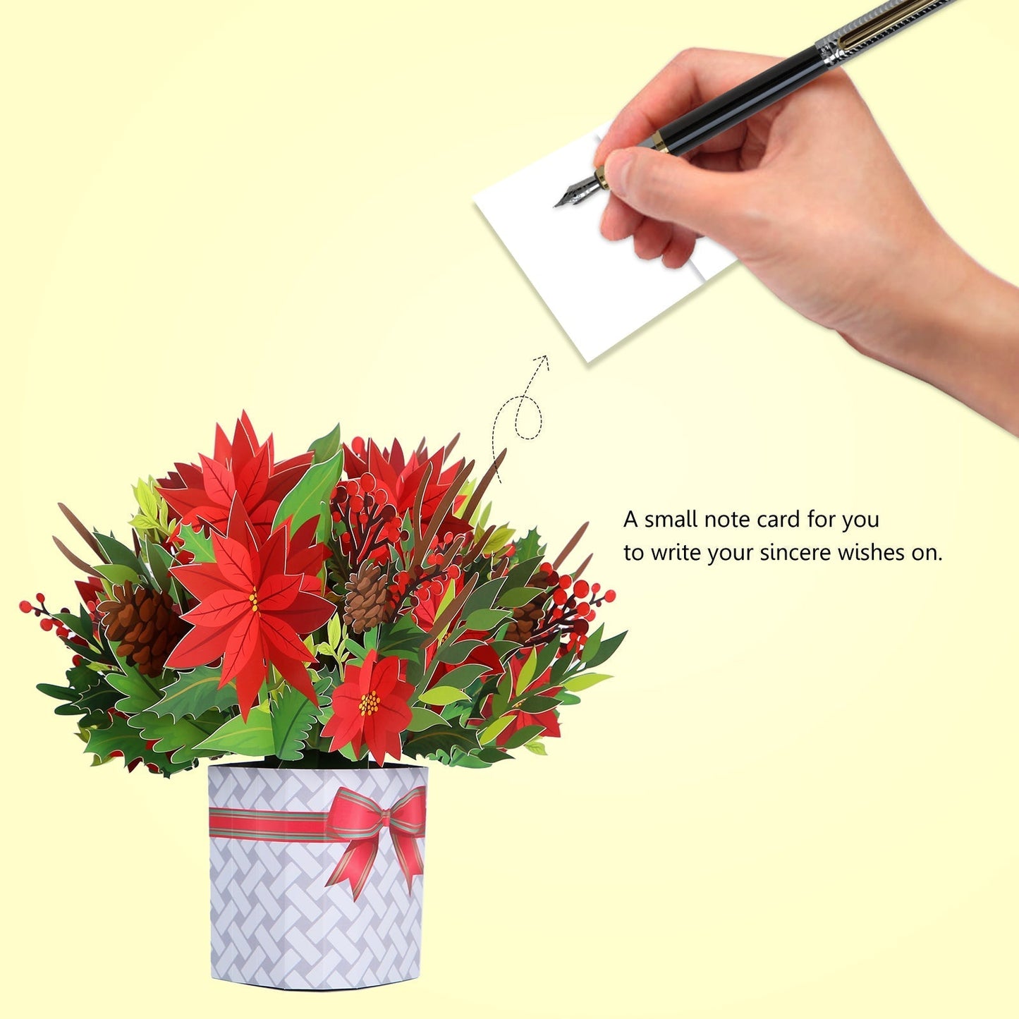 Poinsettia Holiday Pop-Up Flower Bouquet