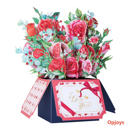 Valentine's Day Rose Box Pop Up Card