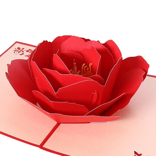 Red Rose Pop Up Card