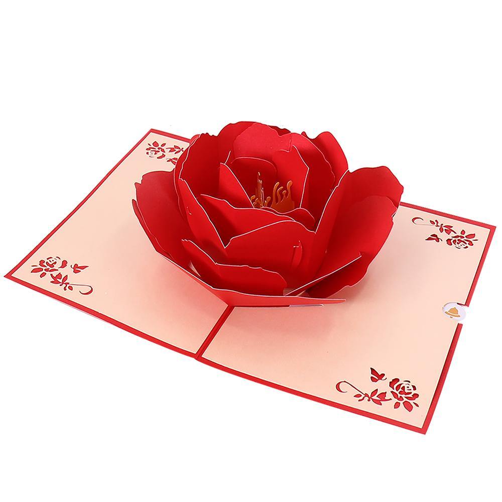 Red Rose Pop Up Card