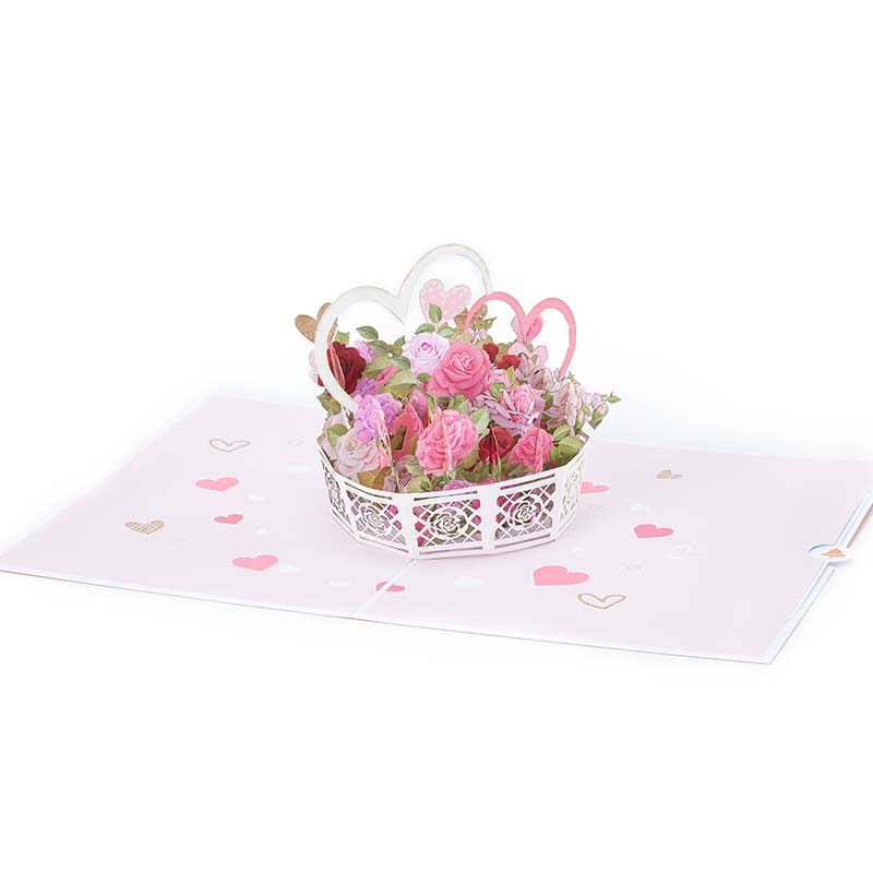 Rose Basket  Pop Up Card