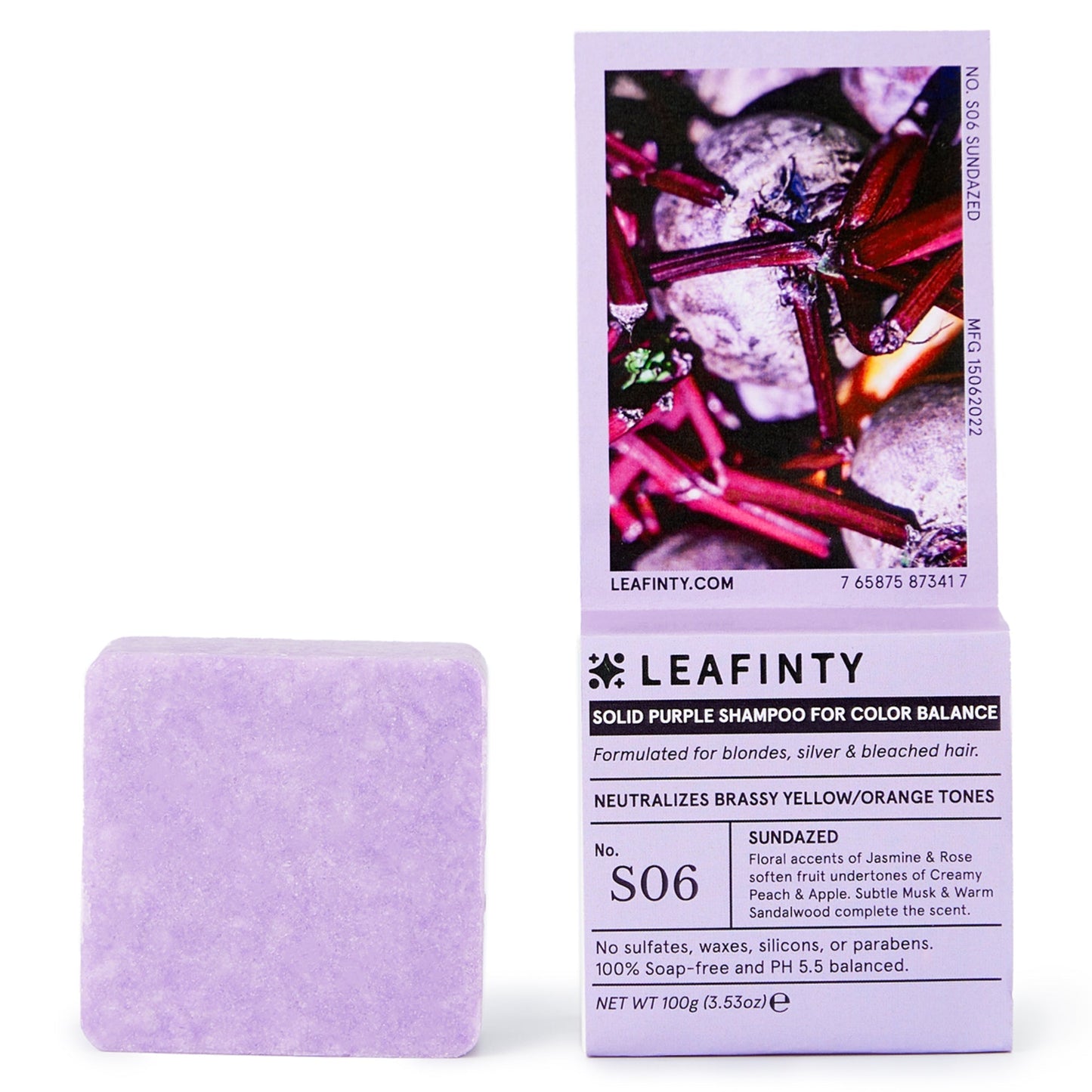 Purple Solid Shampoo Bar for Blondes, Silver & Bleached Hair