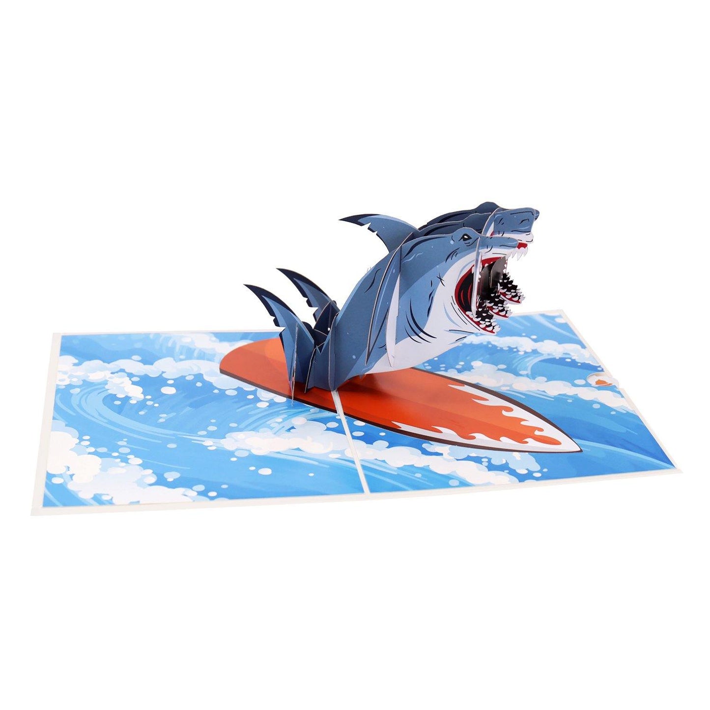 Surfing Shark Pop-Up Card