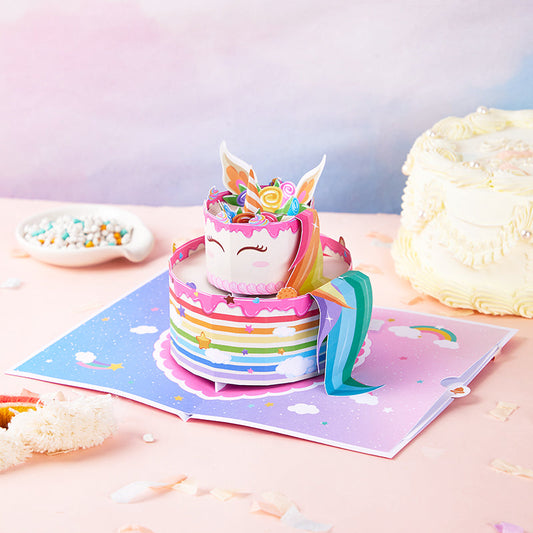 unicorn-double-layer-cake-pop-up-card